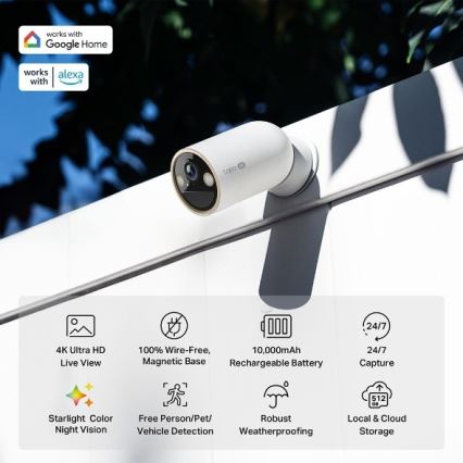 TP-Link - Buitencamera met sensor, 10000 mAh batterij, IP66, Wi-Fi