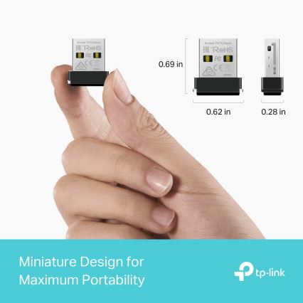 TP-Link - Draadloze Wi-Fi 6 USB-nano-adapter Archer TX1U Nano