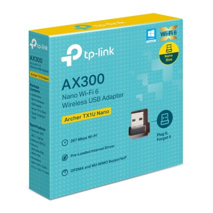 TP-Link - Draadloze Wi-Fi 6 USB-nano-adapter Archer TX1U Nano