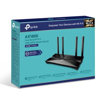 TP-Link - Dual-band VDSL/ADSL modemrouter met Wi-Fi 6 Archer VX1800V