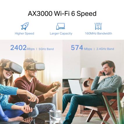 TP-Link - Dualband Wi-Fi 6 Range Extender RE705X