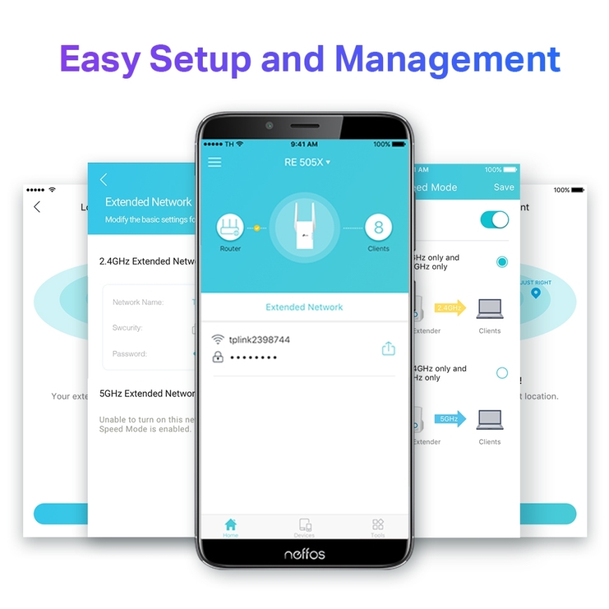 TP-Link - Dualband Wi‑Fi 6 Extender RE505X