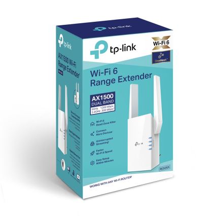 TP-Link - Dualband Wi‑Fi 6 Extender RE505X