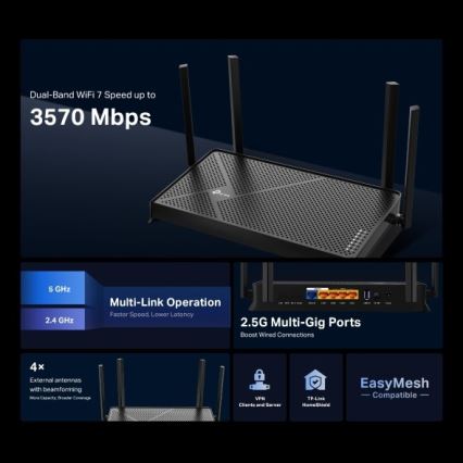 TP-Link - Dualband Wi‑Fi 7-router