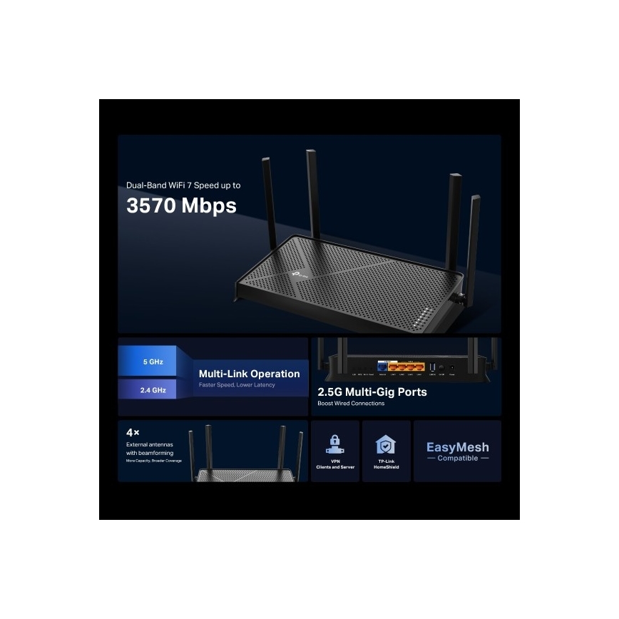 TP-Link - Dualband Wi‑Fi 7-router