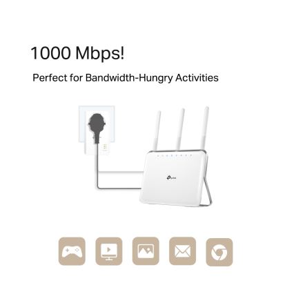 TP-Link - Gigabit Powerline-set met doorgangsstopcontact en Wi‑Fi