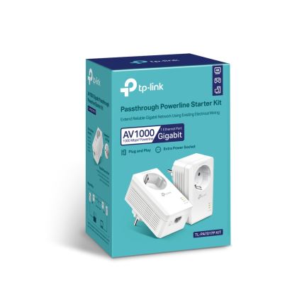 TP-Link - Gigabit Powerline-set met doorgangsstopcontact en Wi‑Fi