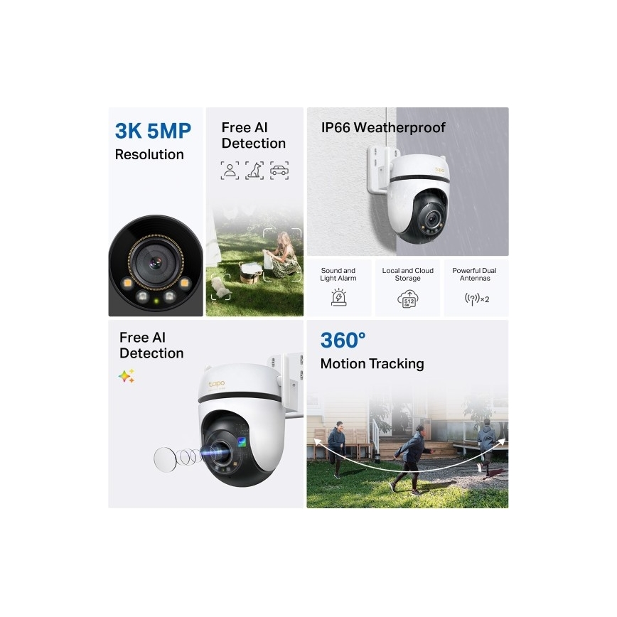 TP-Link - Buitencamera met sensor IP66 Wi-Fi