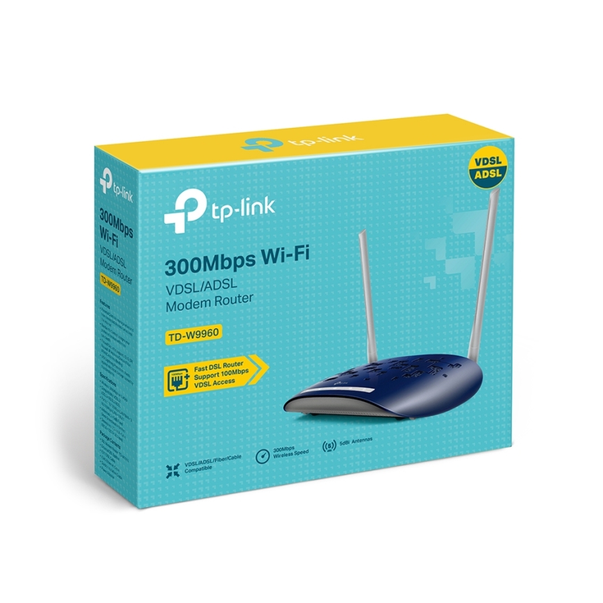 TP-Link - Modem en router 300Mbps Wireless N VDSL/ADSL TD-W9960 Wi-Fi