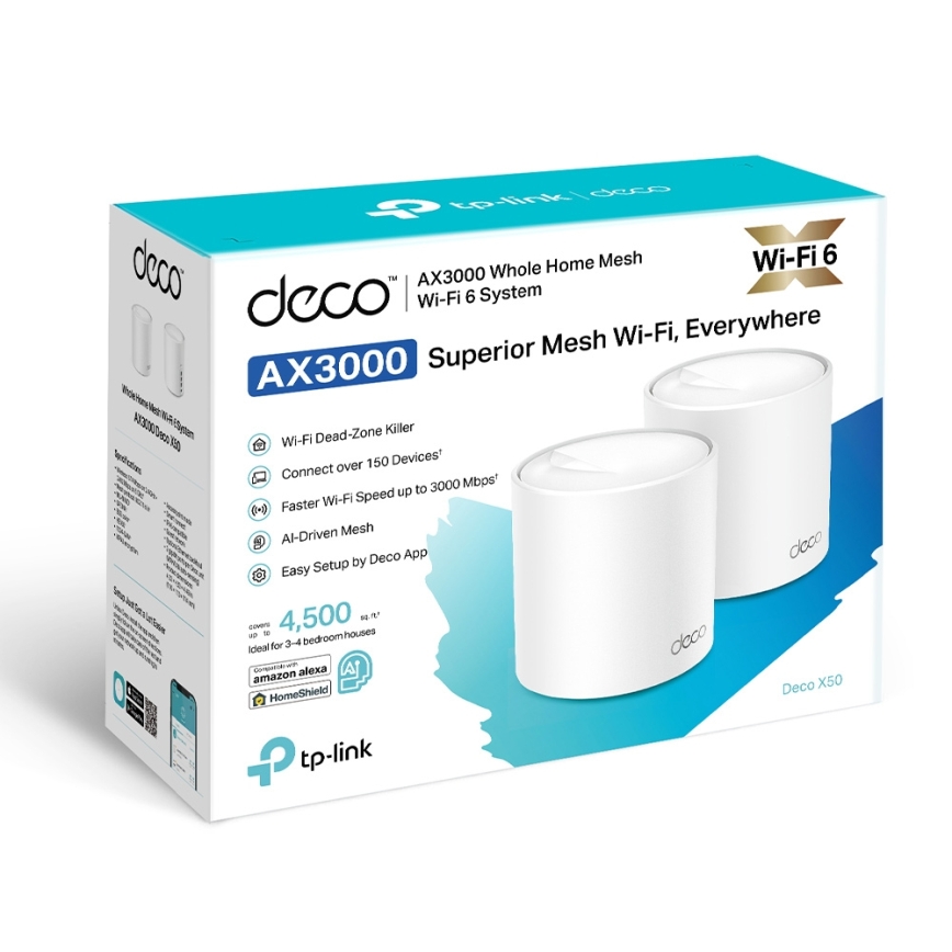 TP-Link - Set van 2 Wi-Fi 6 mesh-systemen voor het hele huis