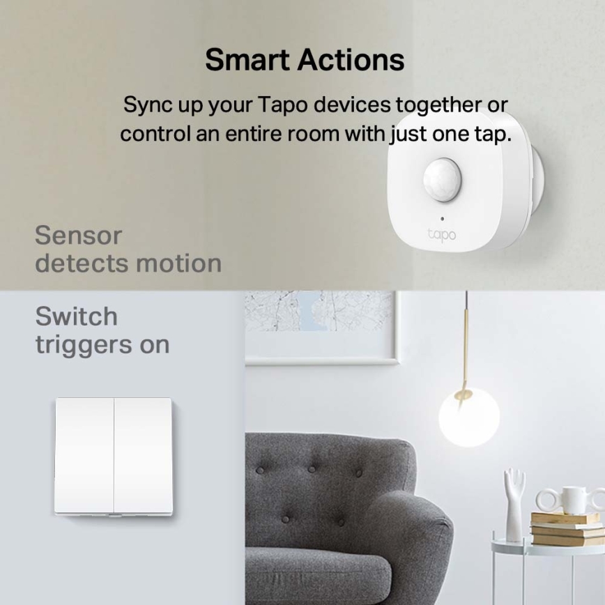 TP-Link - Slimme lichtschakelaar met twee knoppen, 2xAAA, Wi-Fi