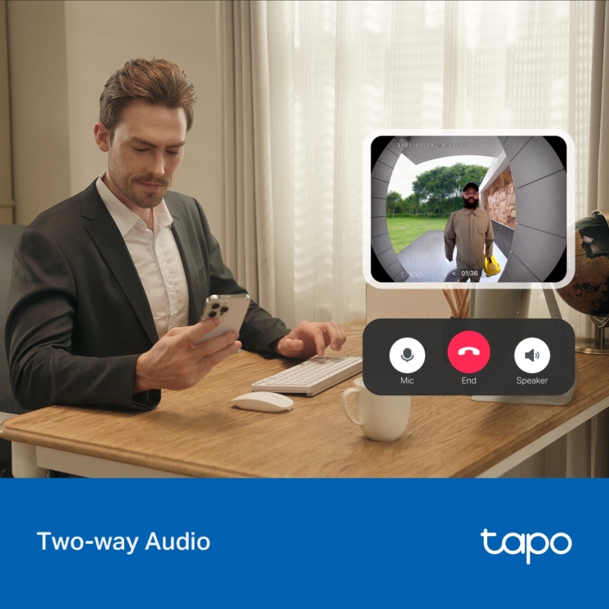 TP-Link - Slimme mini videodeurbel Wi-Fi