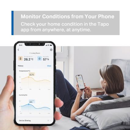 TP-Link - Slimme sensor voor temperatuur- en luchtvochtigheidsmeting 1xCR2450