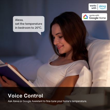 TP-Link - Slimme thermostatische radiatorknop met LCD-scherm 2xAA Tuya