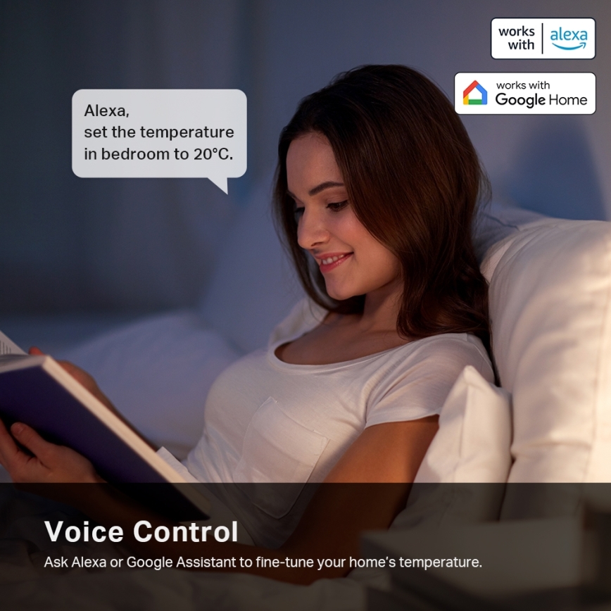 TP-Link - Slimme thermostatische radiatorknop met LCD-scherm 2xAA Tuya