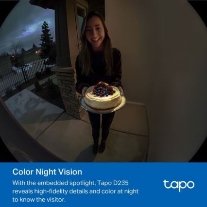 TP-Link - Slimme videodeurbel 2K 10000 mAh IP66 Wi‑Fi Tuya