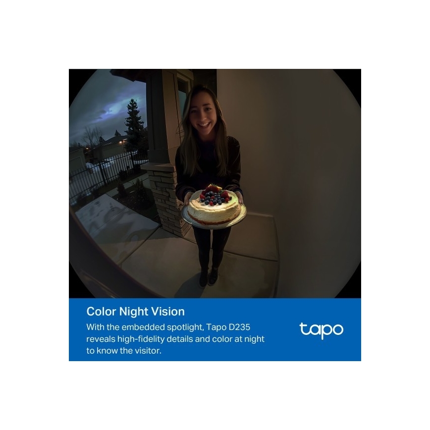 TP-Link - Slimme videodeurbel 2K 10000 mAh IP66 Wi‑Fi Tuya