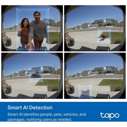 TP-Link - Slimme videodeurbel 2K 10000 mAh IP66 Wi‑Fi Tuya