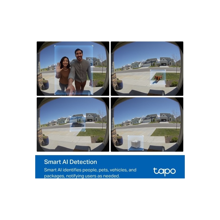 TP-Link - Slimme videodeurbel 2K 10000 mAh IP66 Wi‑Fi Tuya