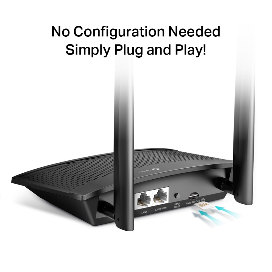 TP-Link - TL-MR100 4G LTE-router, Draadloze N 300 Mbps (Wi-Fi)