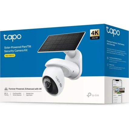 TP-Link - Zonnecamera voor buiten met sensor, IP65, Wi-Fi
