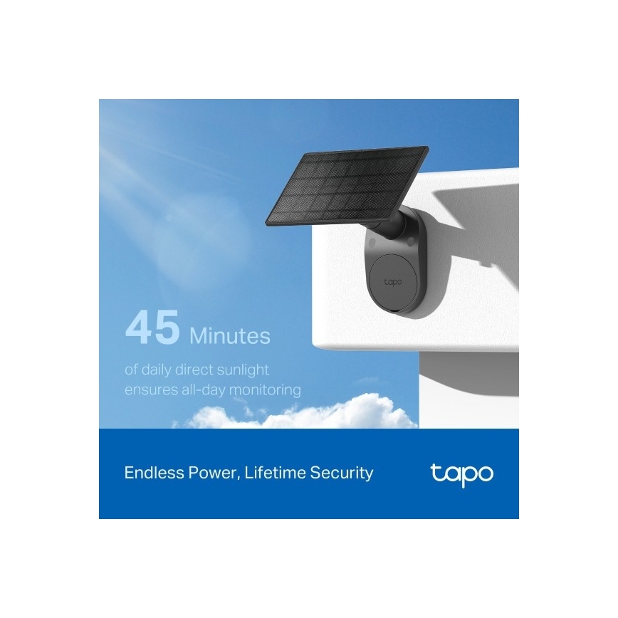 TP-Link - Zonnecamera voor buiten met sensor, IP65 en Wi-Fi