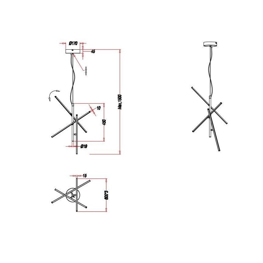 Trio - Dimbare LED Hanglamp aan een koord TIRIAC 3xLED/7,5W/230V