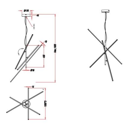 Trio - Dimbare LED Hanglamp aan een koord TIRIAC 3xLED/8,5W/230V