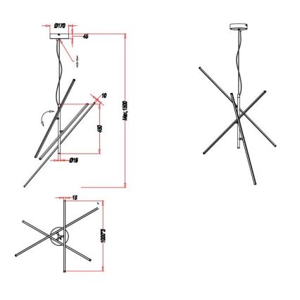 Trio - Dimbare LED Hanglamp aan een koord TIRIAC 3xLED/8,5W/230V wit