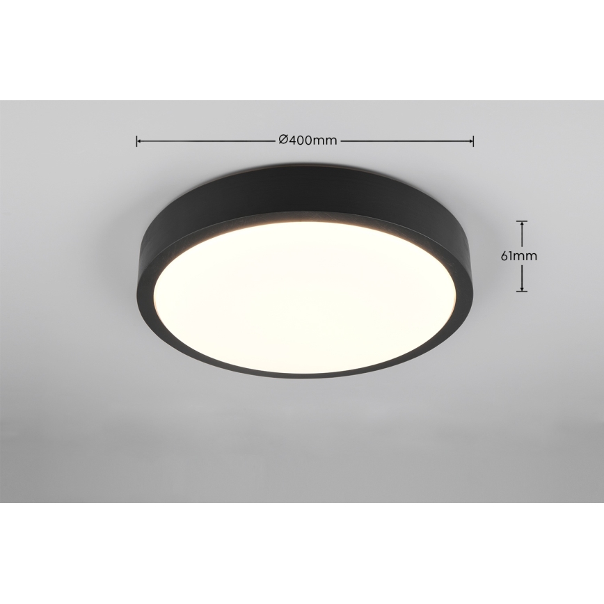 Trio - Dimbare LED-plafondlamp ISEO, 24 W, 230 V, 3000 K, Ø 40 cm, zwart