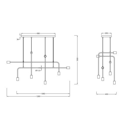 Trio - Hanglamp aan een koord CONNOR 8xE27/10W/230V