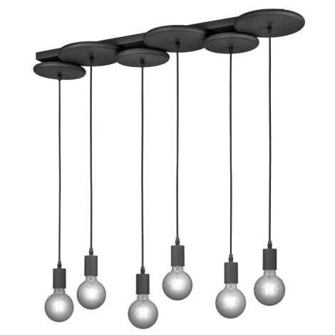Scheur Uitscheiden stopcontact Trio - Hanglamp aan een koord DISCUS 6xE27/28W/230V zwart | Lampenmanie