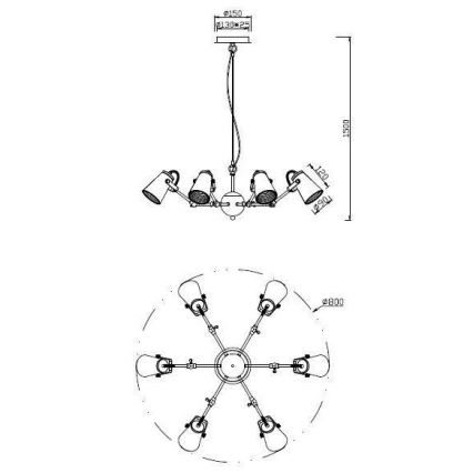 Trio - Hanglamp aan een koord EDWARD 6xE14/40W/230V