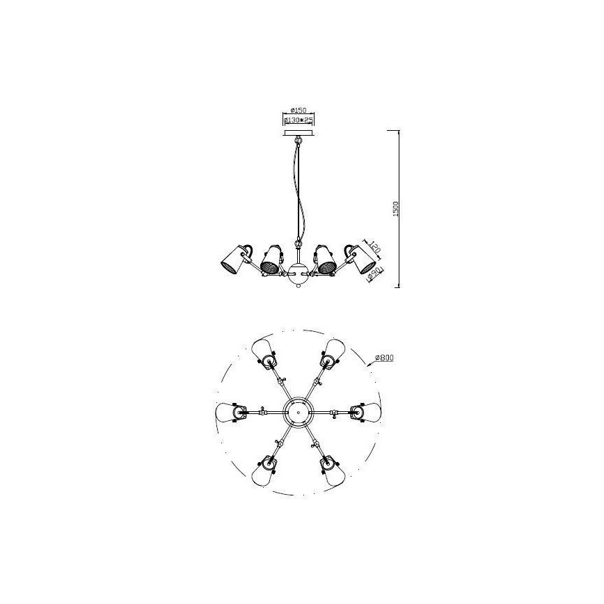 Trio - Hanglamp aan een koord EDWARD 6xE14/40W/230V