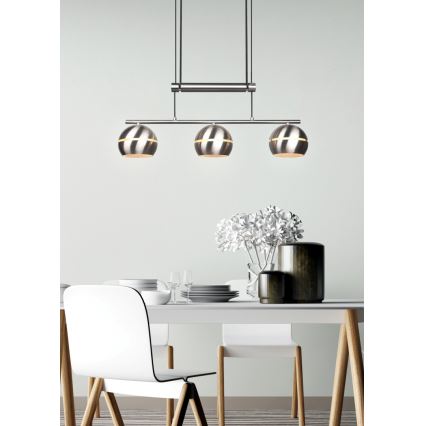 Trio - Hanglamp aan een koord FLETCHER 3xE14/40W/230V mat chroom