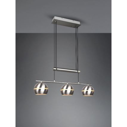 Trio - Hanglamp aan een koord FLETCHER 3xE14/40W/230V mat chroom