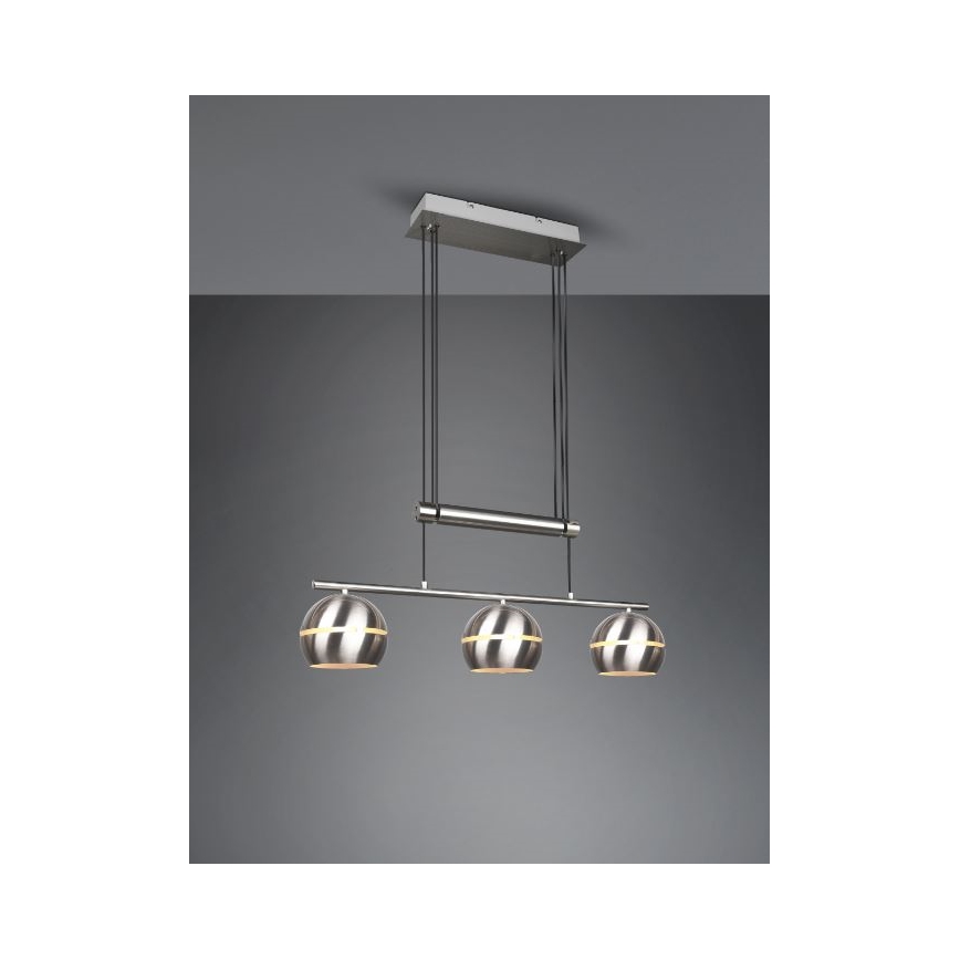 Trio - Hanglamp aan een koord FLETCHER 3xE14/40W/230V mat chroom