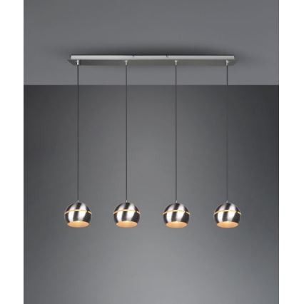 Trio - Hanglamp aan een koord FLETCHER 4xE14/40W/230V mat chroom