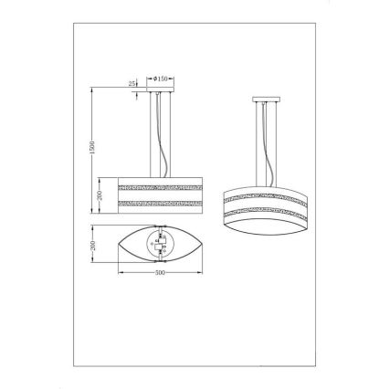 Trio - Hanglamp aan een koord NIKOSIA 2xE27/40W/230V goud