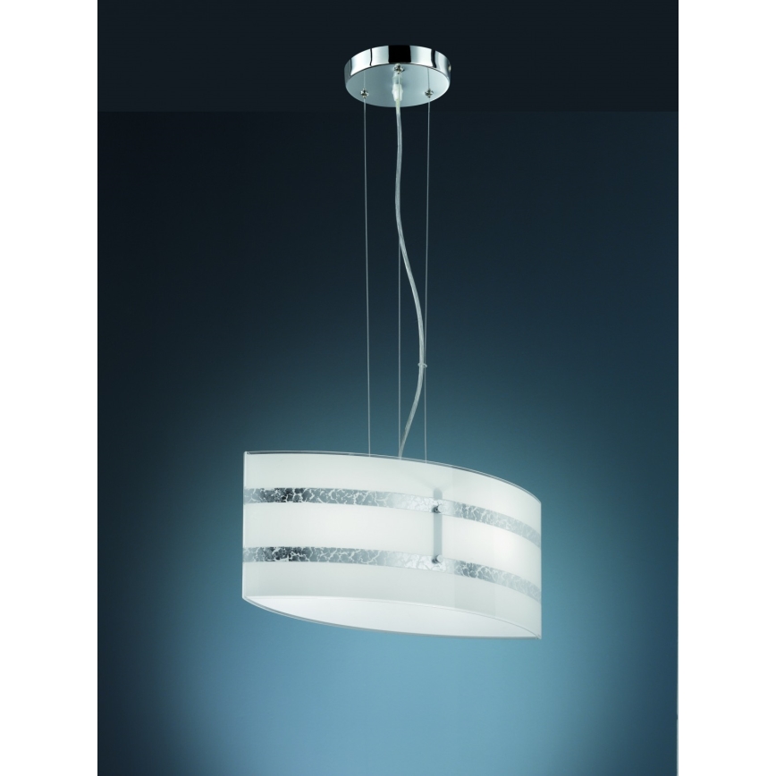 Trio - Hanglamp aan een koord NIKOSIA 2xE27/40W/230V zilver