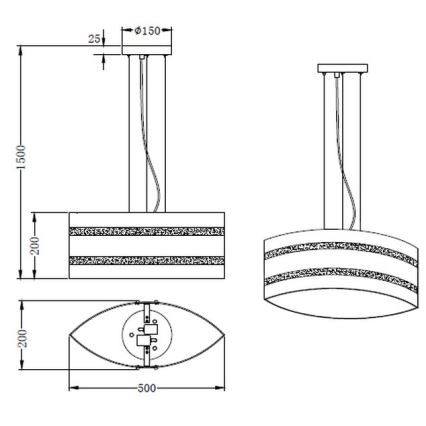 Trio - Hanglamp aan een koord NIKOSIA 2xE27/40W/230V zilver