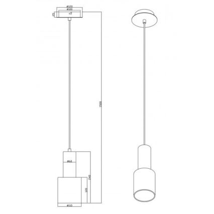 Trio - Hanglamp aan een koord WAILER 1xGU10/5W/230V grijs