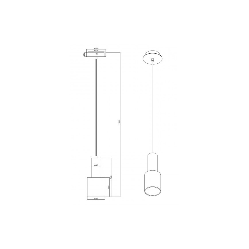 Trio - Hanglamp aan een koord WAILER 1xGU10/5W/230V grijs