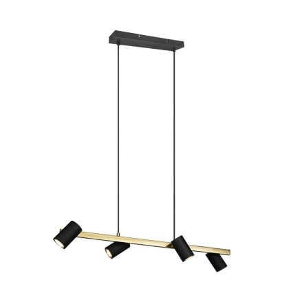 Trio - Hanglamp aan kabel MARLEY 4xGU10/35W/230V zwart/goud