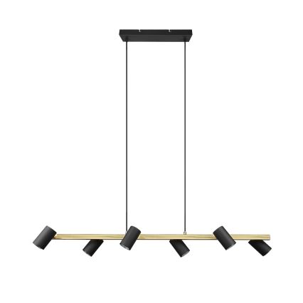 Trio - Hanglamp aan kabel MARLEY 6xGU10/35W/230V zwart/goud