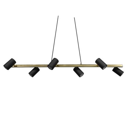 Trio - Hanglamp aan kabel MARLEY 6xGU10/35W/230V zwart/goud