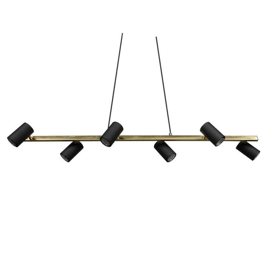 Trio - Hanglamp aan kabel MARLEY 6xGU10/35W/230V zwart/goud