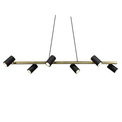Trio - Hanglamp aan kabel MARLEY 6xGU10/35W/230V zwart/goud