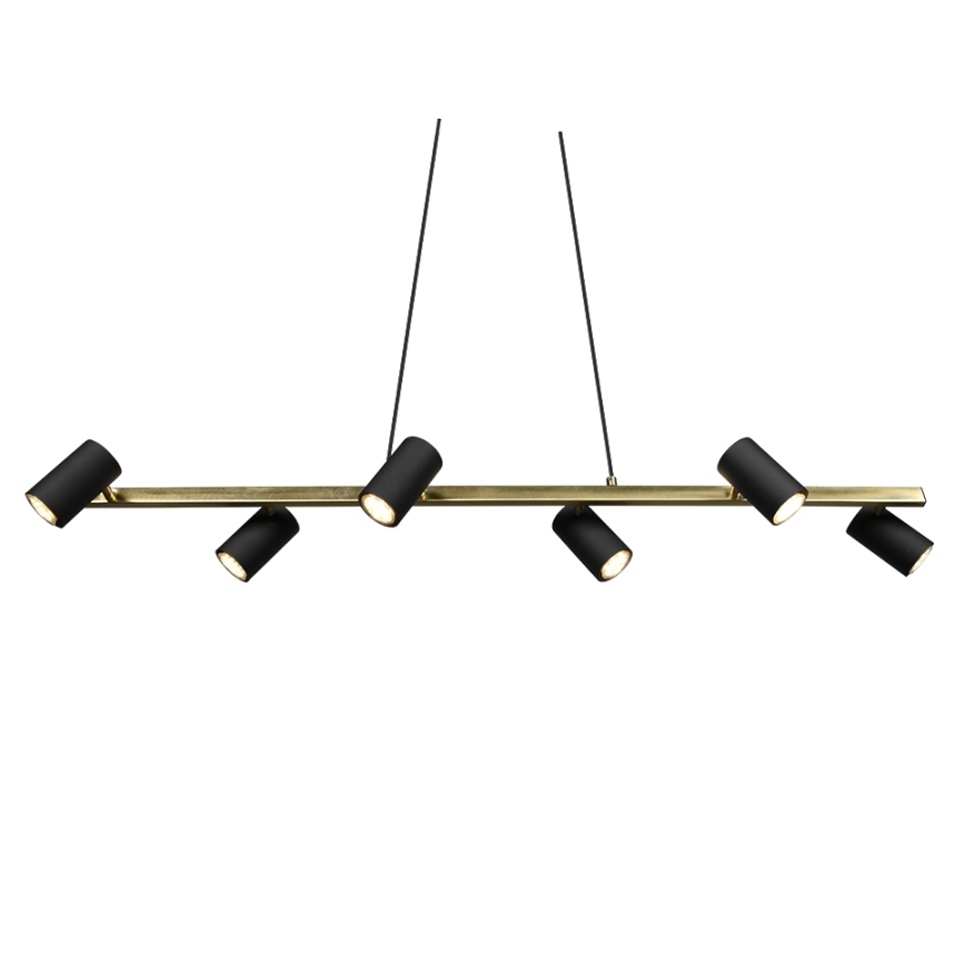 Trio - Hanglamp aan kabel MARLEY 6xGU10/35W/230V zwart/goud