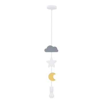 TRIO Kinderhanglamp 1xE27/20W/230V grijs/wit/geel